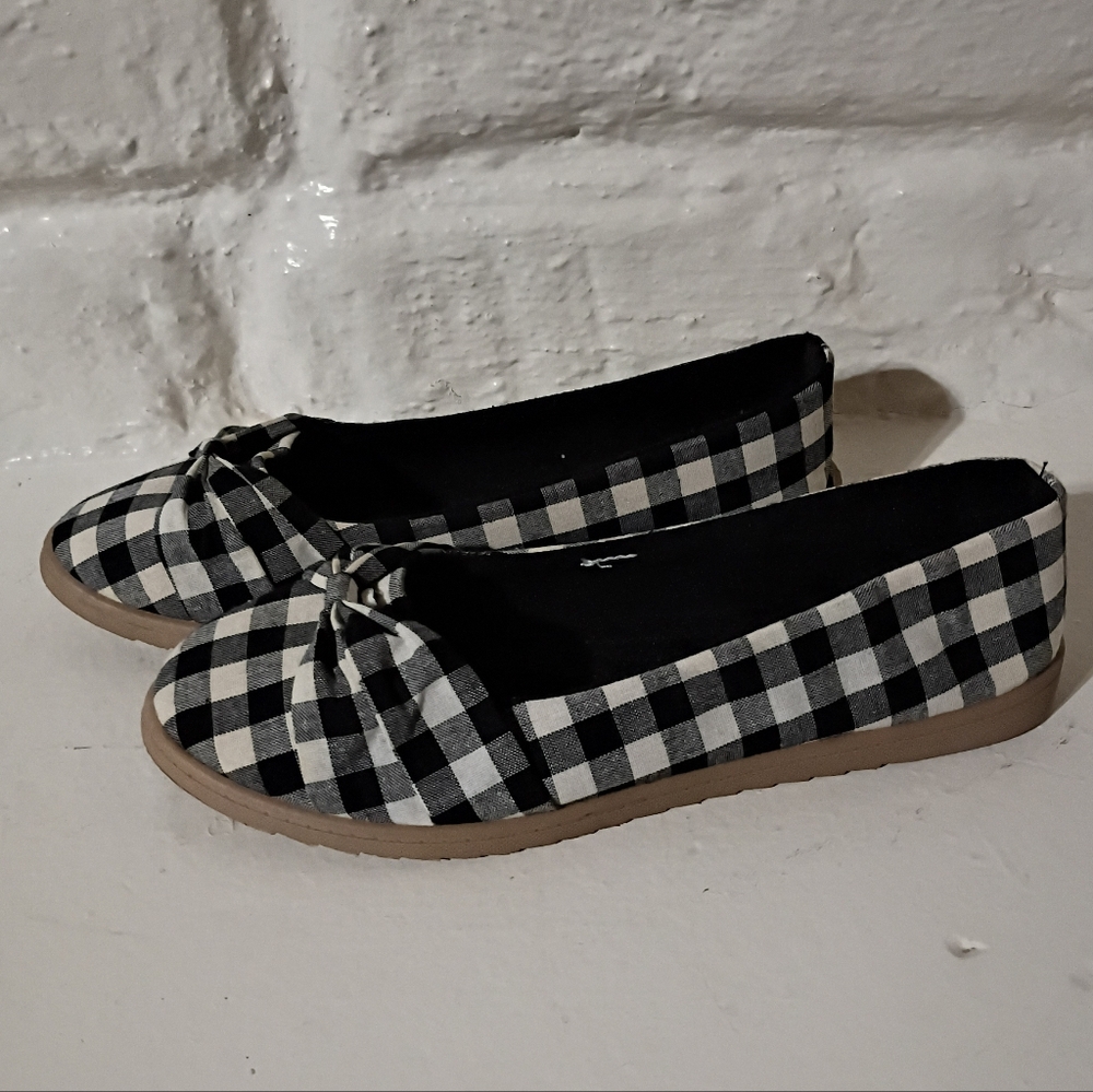 US Sports Gingham Bow Flats